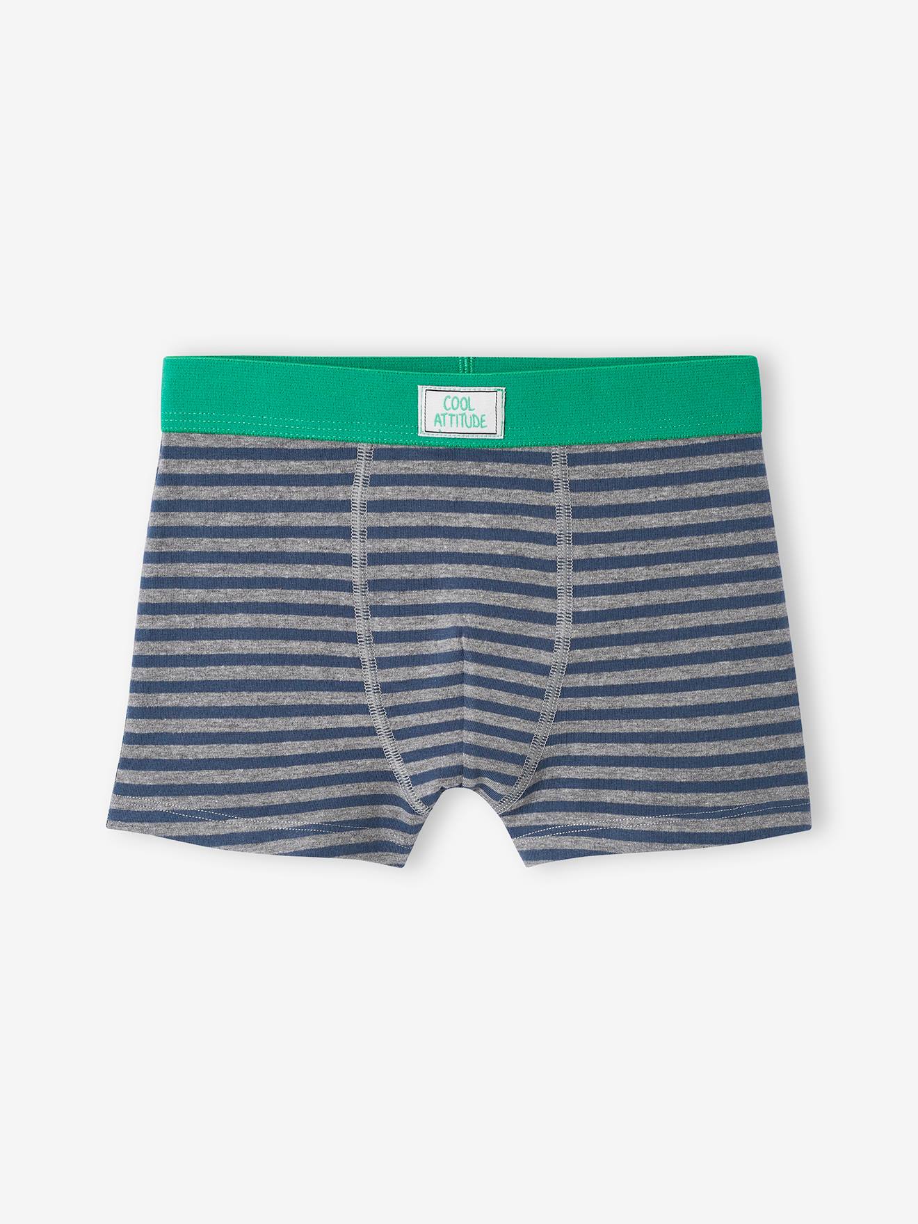 Vertbaudet 5er-Pack Jungen Boxershorts aus Stretch, Skater - grün