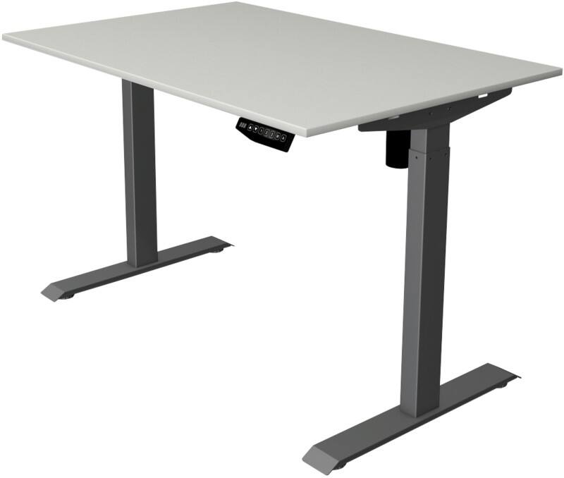 Kerkmann Move 1 Rechteckig Elektronisch Höhenverstellbarer Sitz-Stehschreibtisch Melamin, Stahl Anthrazit, Hellgrau 1200 x 800 x 1230 mm
