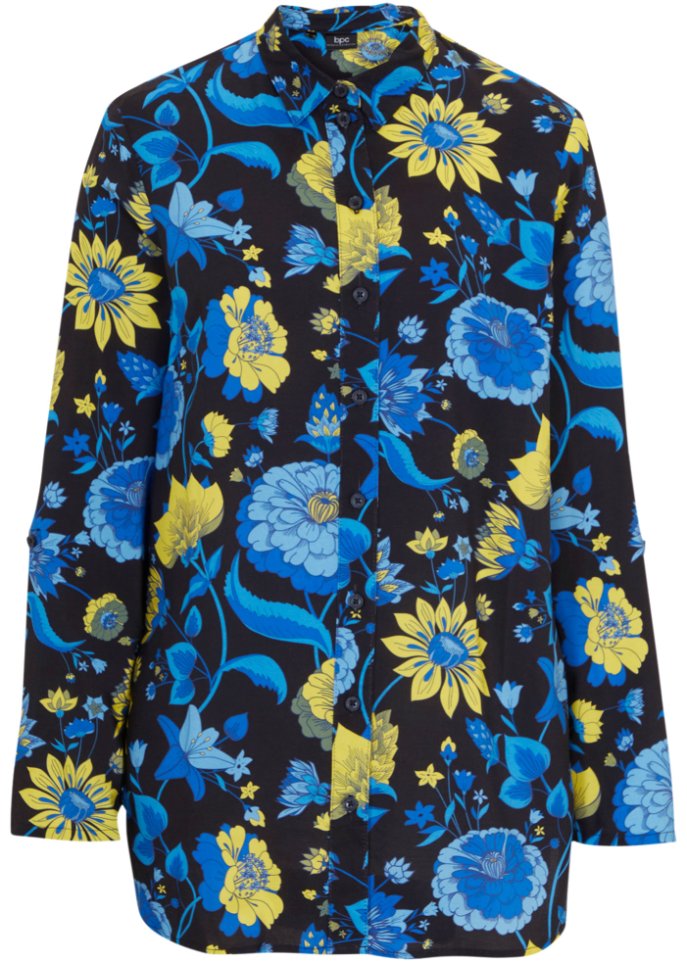 Longbluse, geblümt