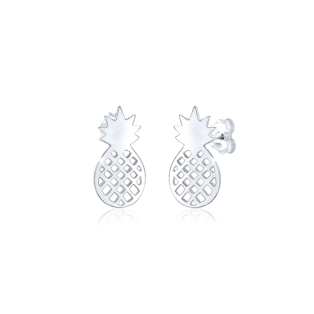 Elli Elli Boucles d'Oreilles Femme Pendentif Ananas Ludique en Argent Sterling 925 Boucles d'oreilles