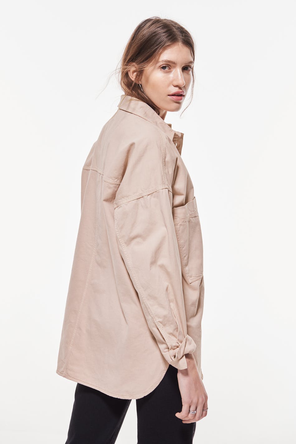 Oversized denim shirt