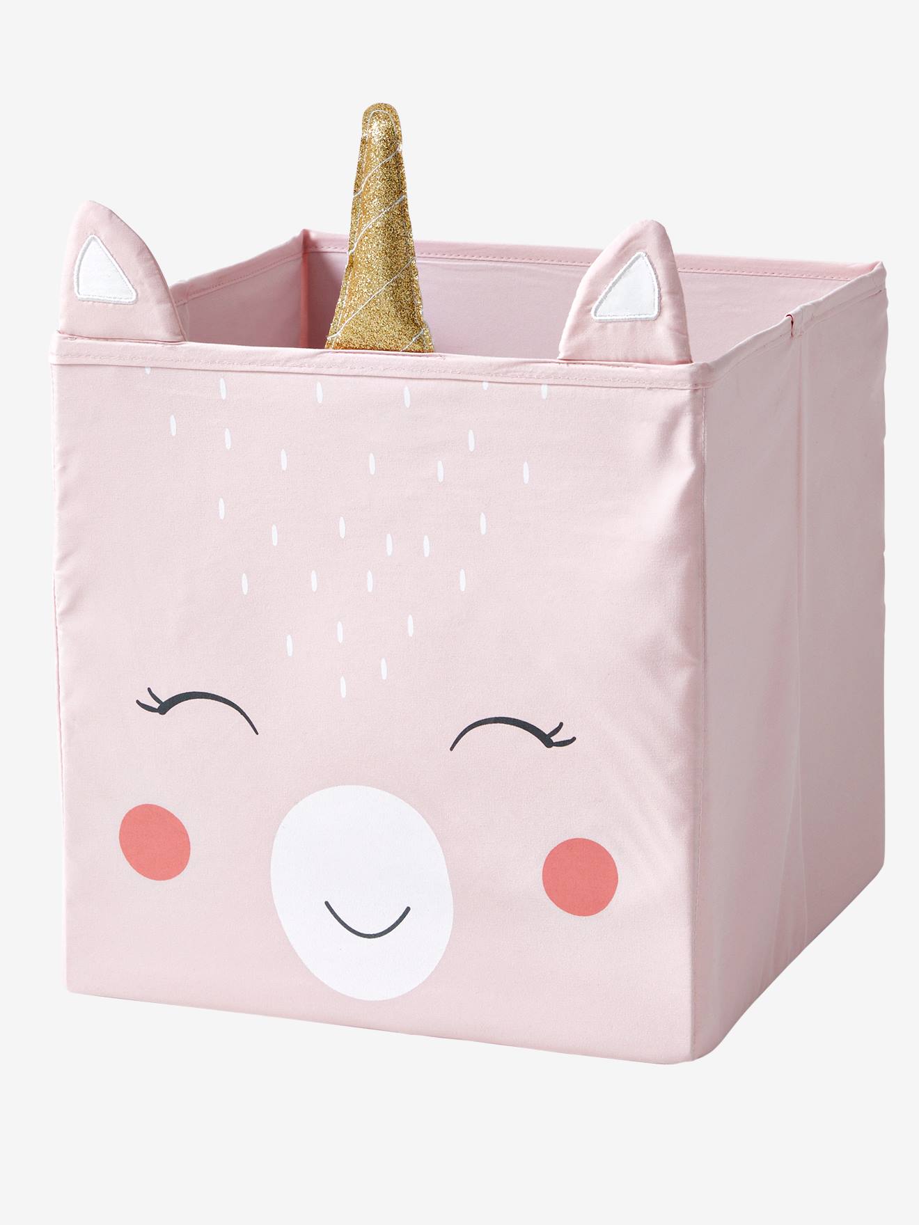 Lot de 2 bacs de rangement Magic Licorne rose + blanc