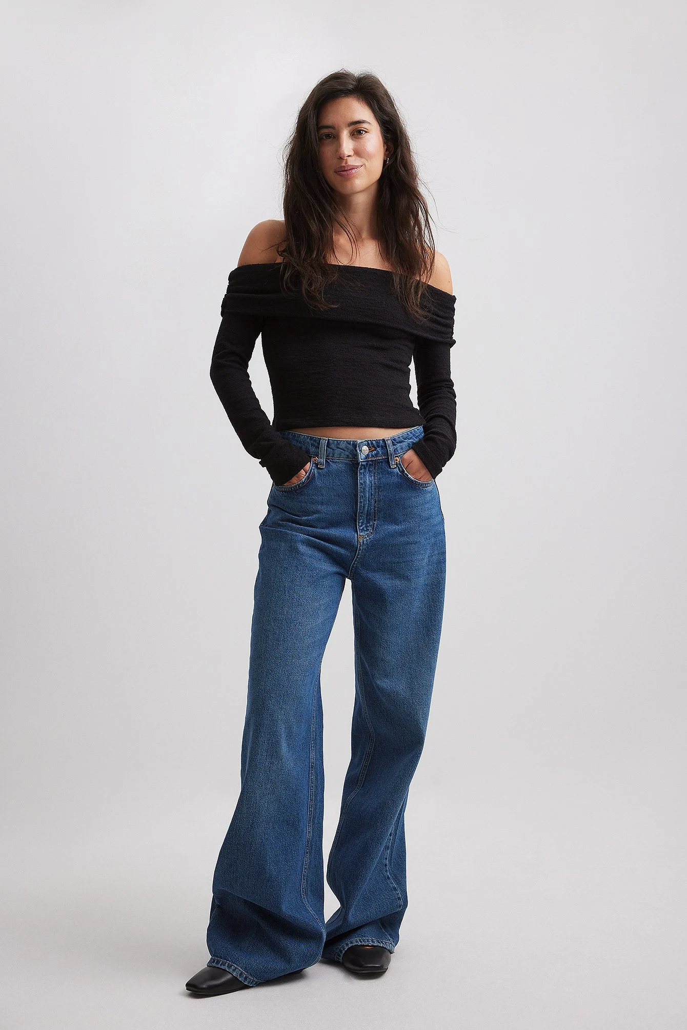 Schulterfreies Jersey-Top