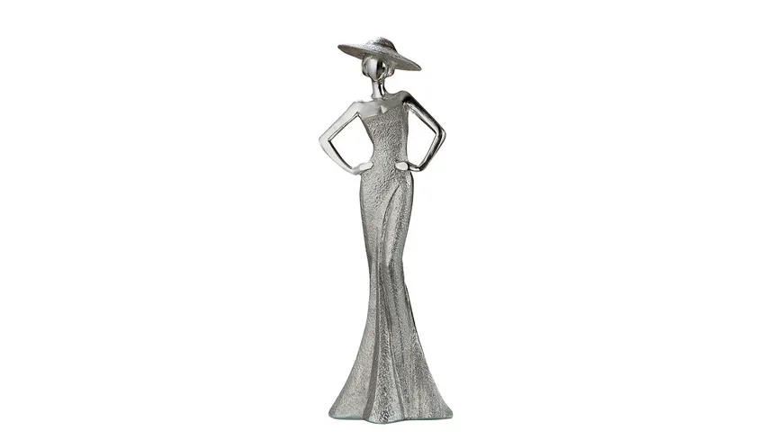 GILDE Poly Lady Diva Hände in Hüfte H=30cm silberfarben