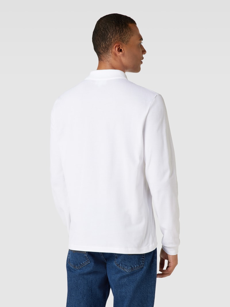 Poloshirt mit Logo-Patch in weiß