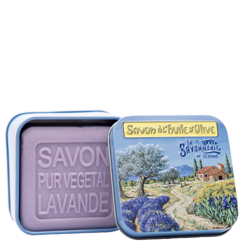 La savonnerie de nyons Savon 100g Lavande et Boîte Métal Paysage Savon