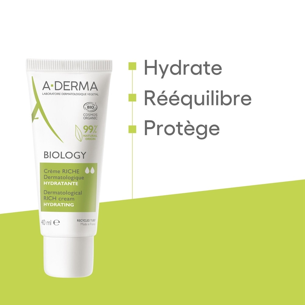 A-Derma Biology - Crème riche dermatologique hyd ratante BIO Soin visage