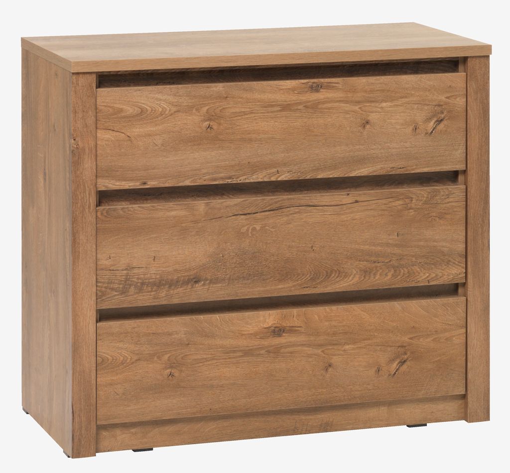 VEDDE Commode VEDDE, 3 tiroirs, coloris chêne sauvage