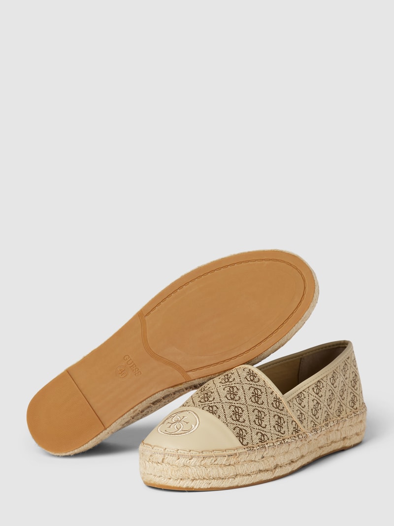 Espadrilles mit Label-Stitching Modell 'JALEEL' in beige