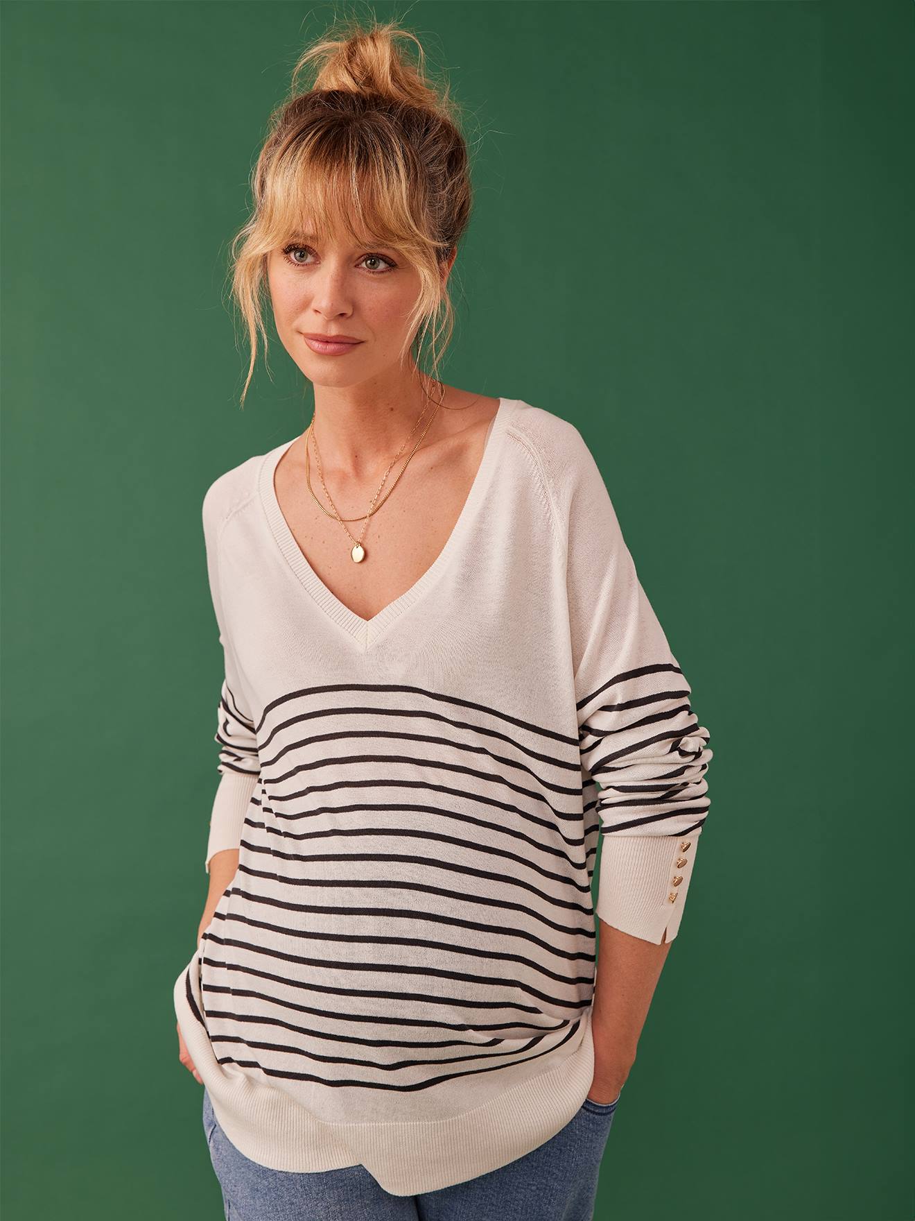 Envie de Fraise Umstands-Pullover aus Feinstrick ENVIE DE FRAISE - granatapfel