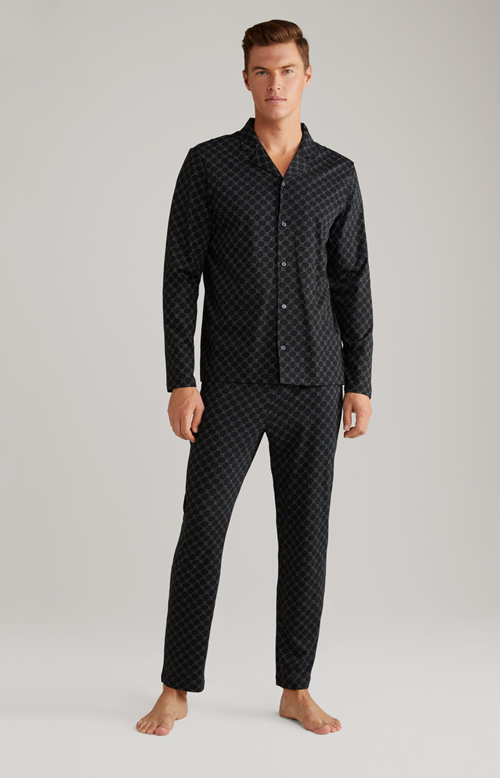 Cornflower Baumwoll-Pyjama in Schwarz