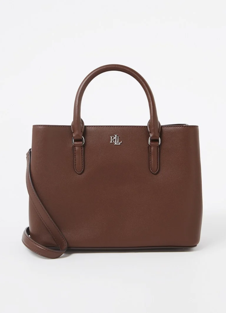 Bolsa de couro Ralph Lauren Marcy com logotipo