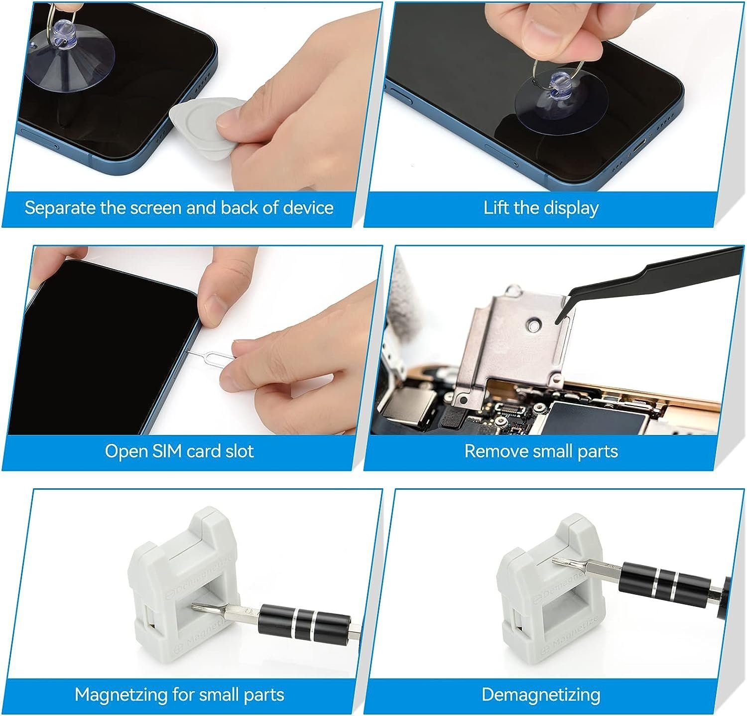 BlingBin Schraubendreher Set 115 in 1 Feinmechaniker Für PC Handy Brillen Uhr Werkzeugset, (Packung, 115 St), Multifunktional