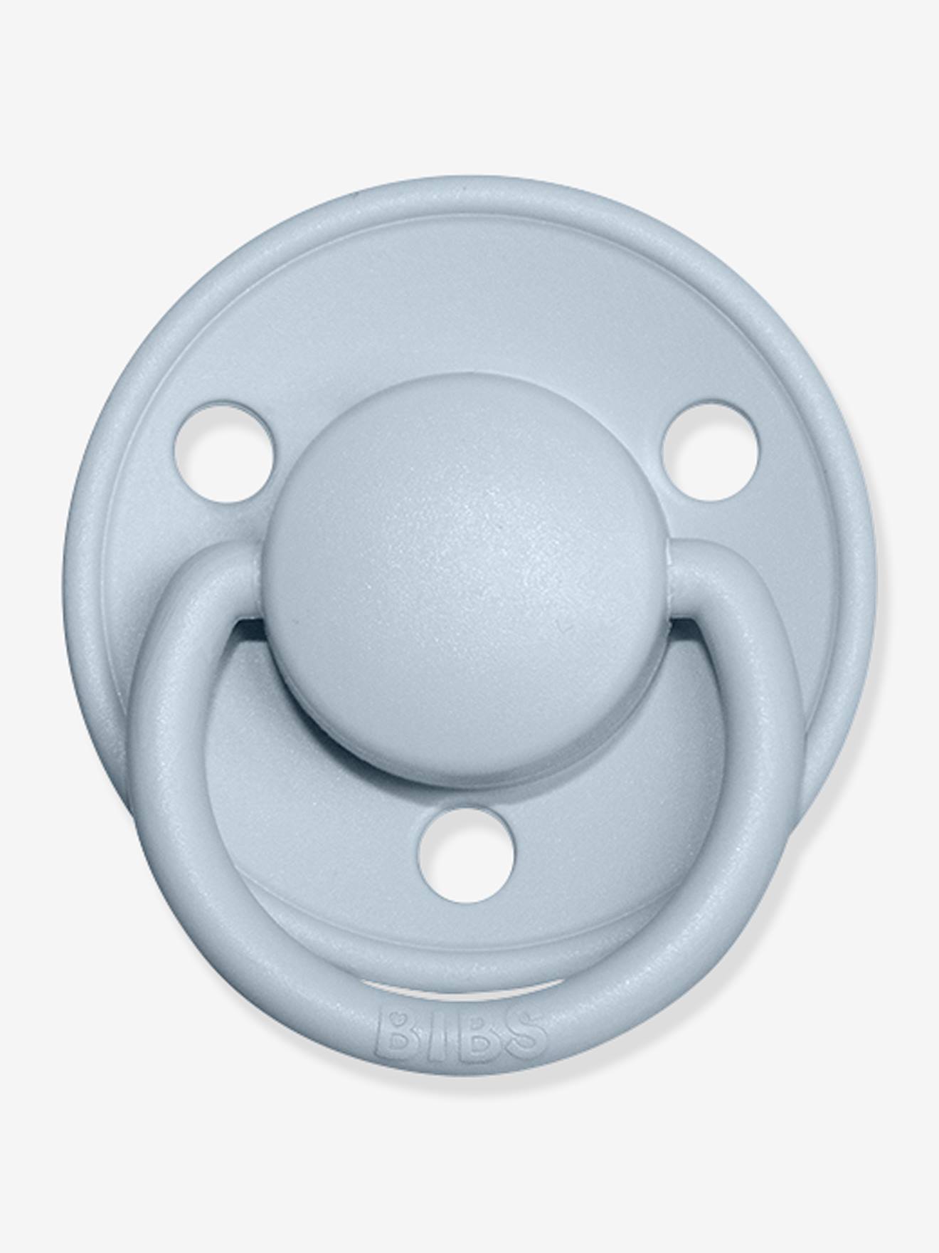 Lot de 2 sucettes-tétines BIBS De Lux en silicone gris fer + bleu layette