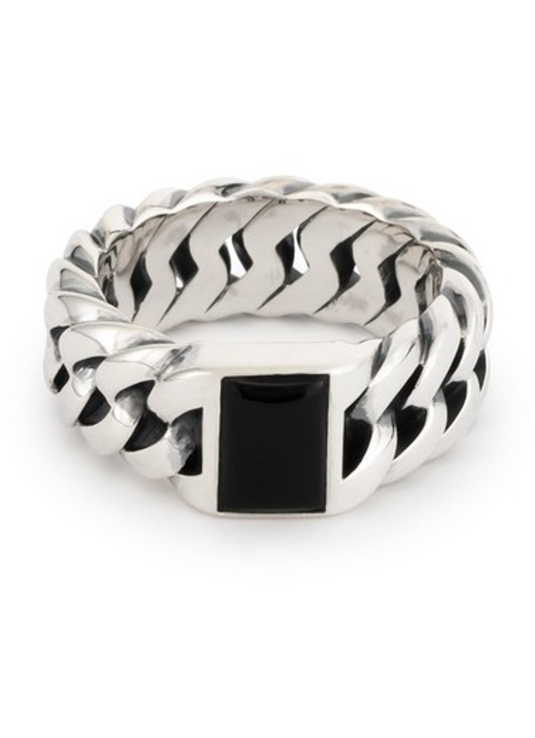 Buddha to Buddha  Chain Stone ring van zilver met onyx