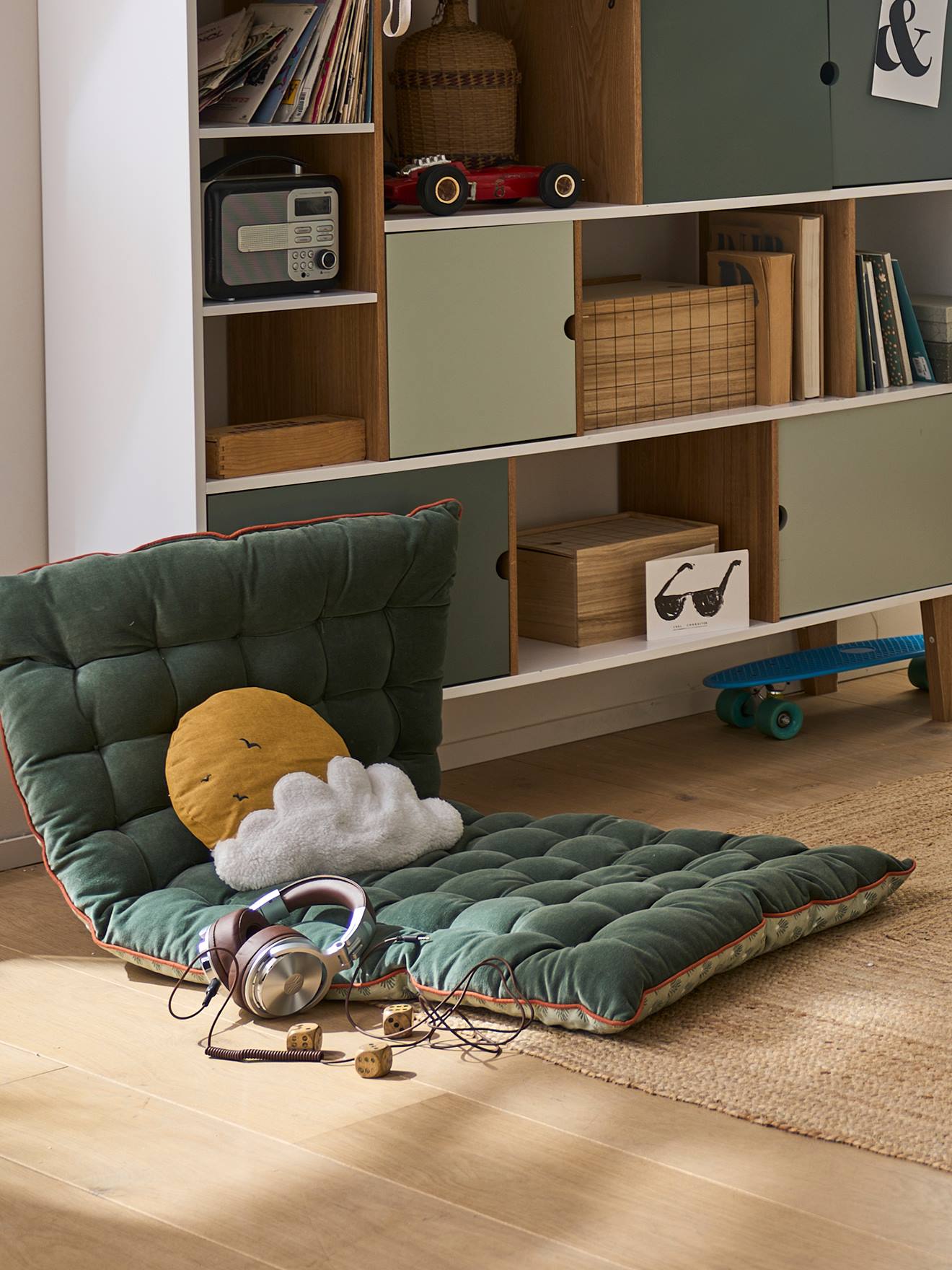 Matelas de sol bi matière PALMETTES vert