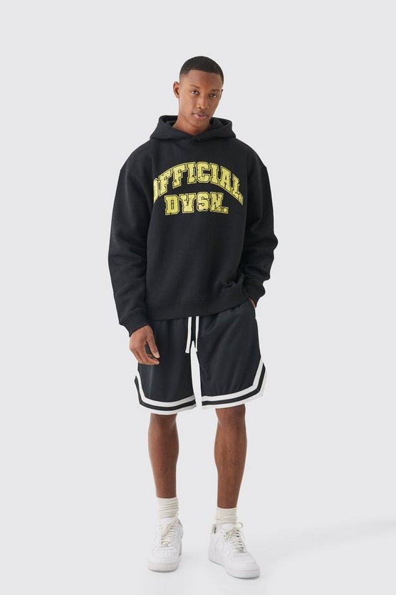 Oversize Official Hoodie und Basketball-Shorts