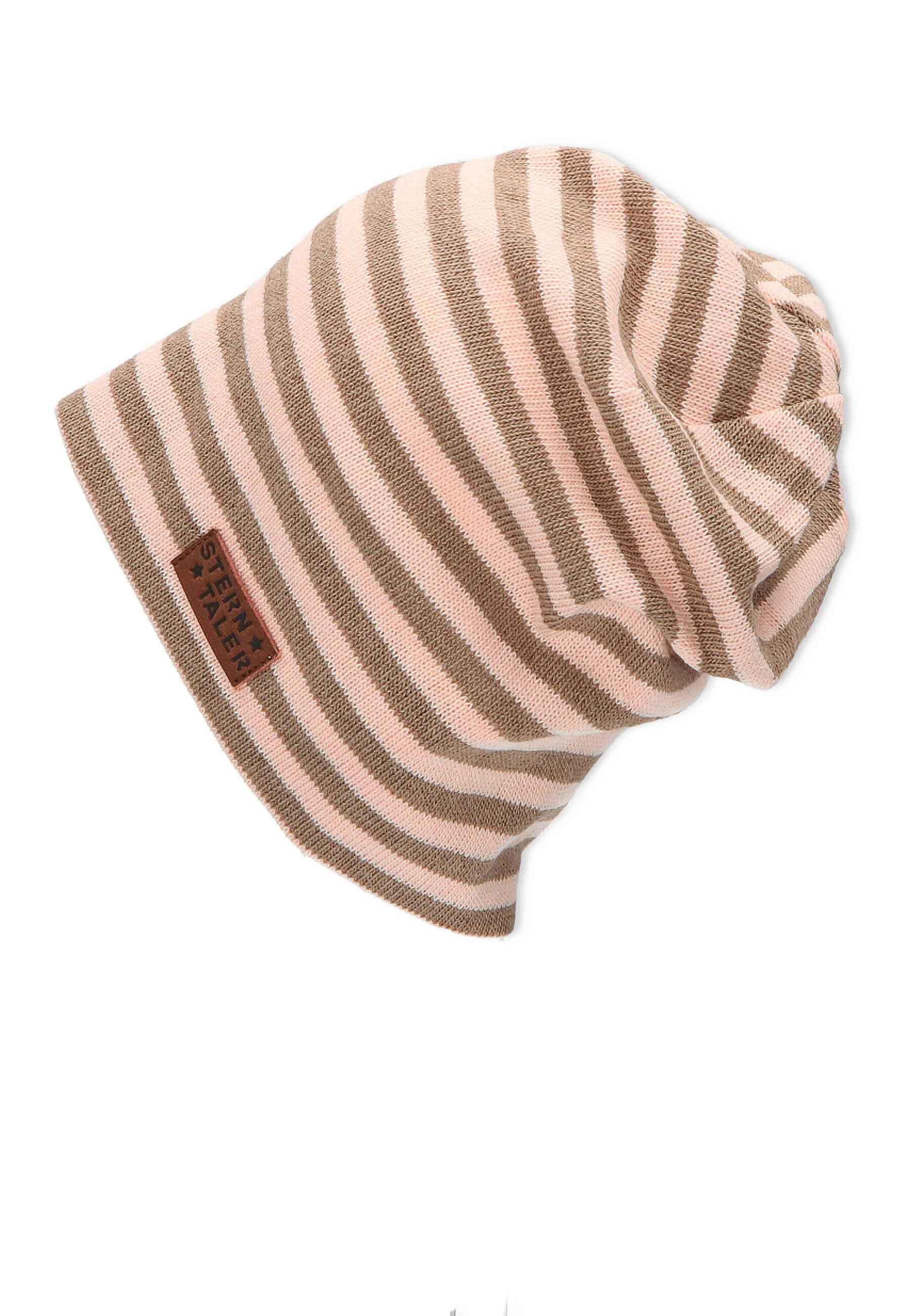 Slouch-Beanie aus Baumwollmischgewebe mit Streifen