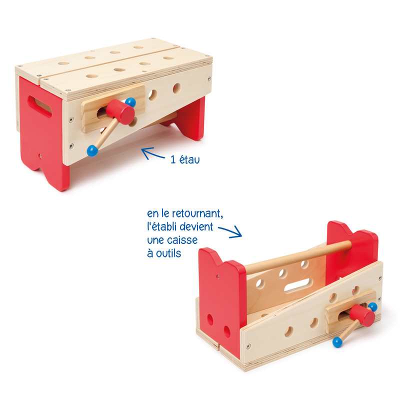 Petit établi et caisse à outils portable Bricoltou Oxybul