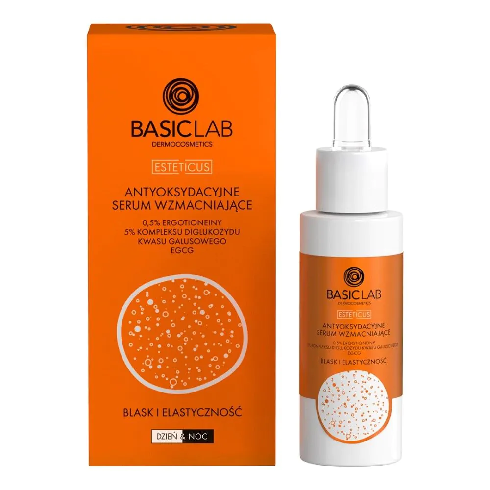 BasicLab Esteticus antioksidativni serum za jačanje kože 0,5% ergotionein, 5% kompleks 30 ml