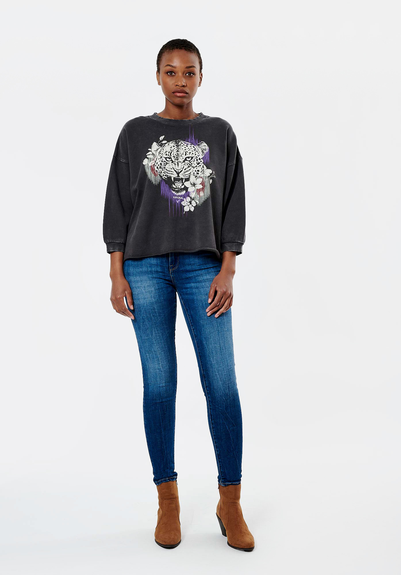 LEX    Sweat gris femme 100% coton