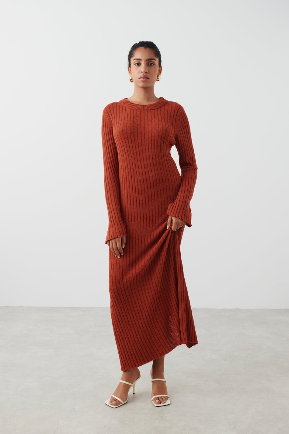 Knitted rib dress