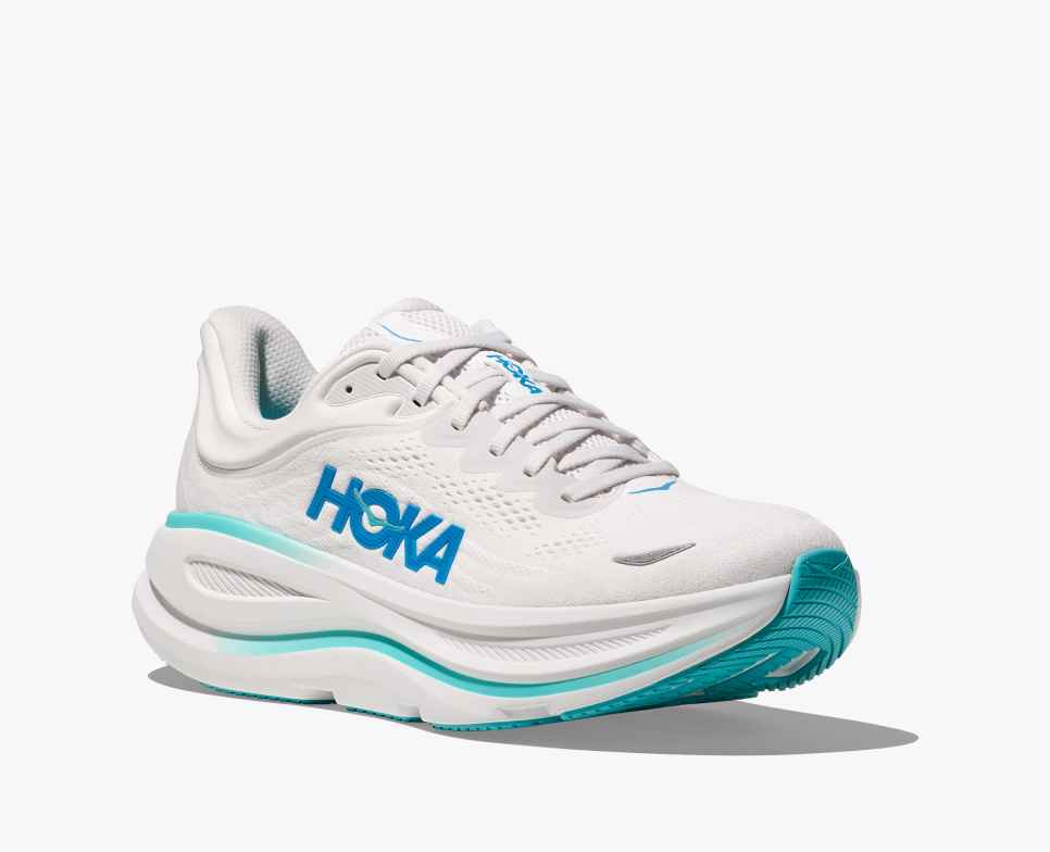 Bondi 9 White / Hoka Blue