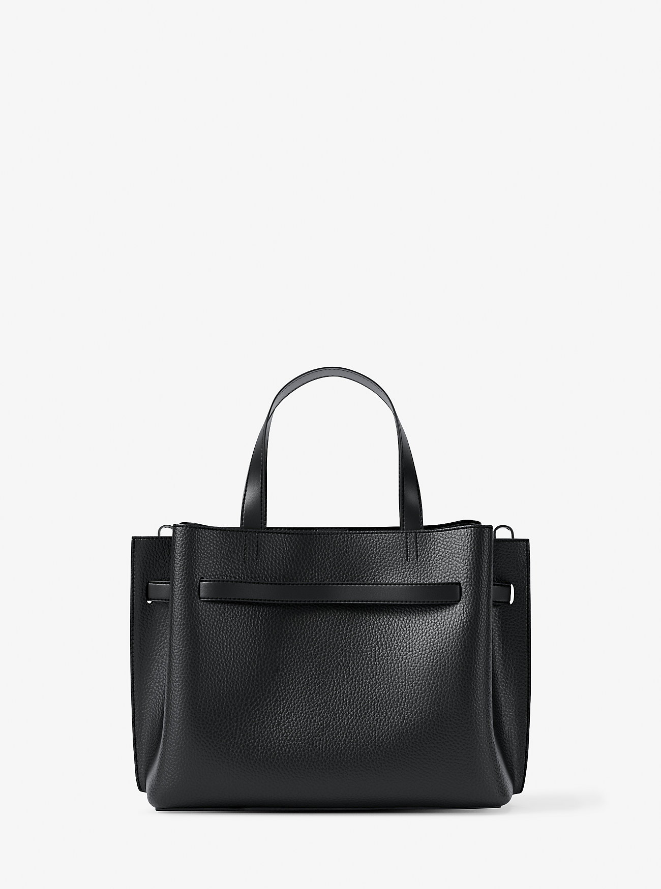 Emilia Small Pebbled Leather Satchel - BLACK
