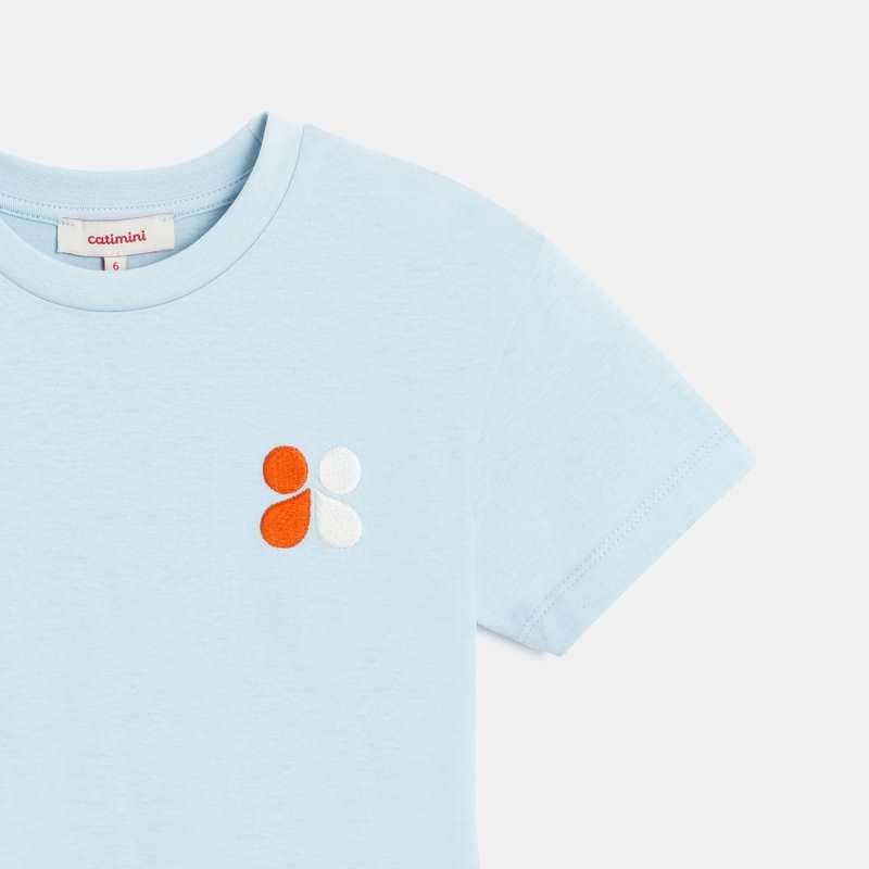 T-shirt enfant bleu en coton recyclé mixte Catimini