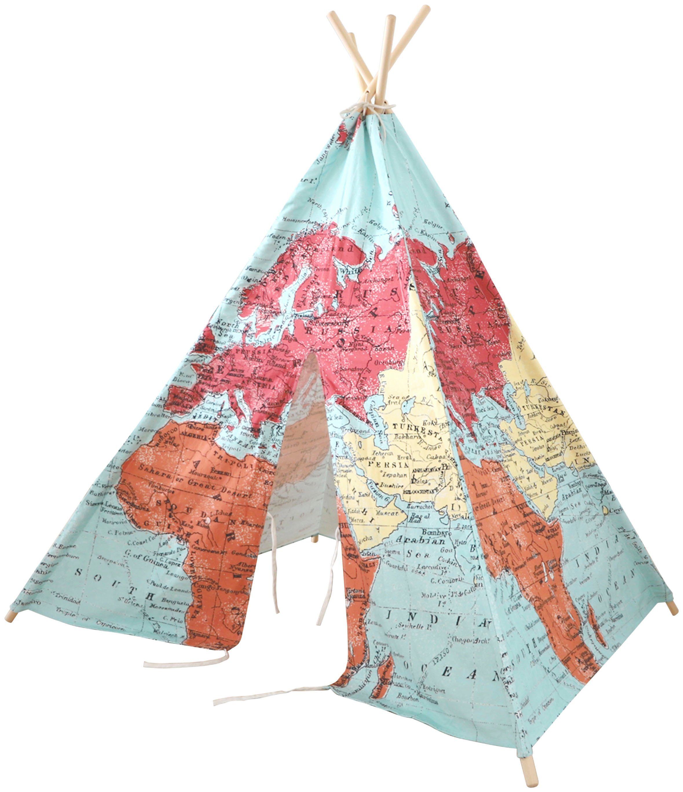 Sunny Tipi-Zelt Weltkarte