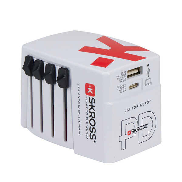 WORLD USB CHARGER AC45PD WITH USB-C CABLE - Reisestecker