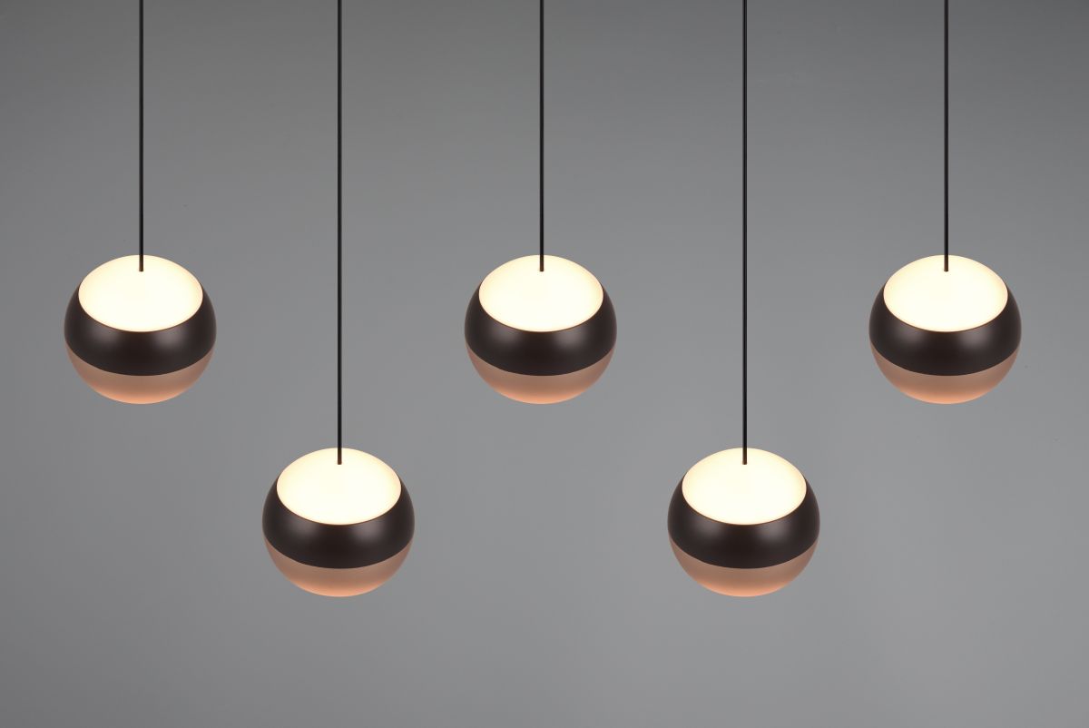 TRIO 5-flg LED Pendelleuchte Orbit-S Schwarz