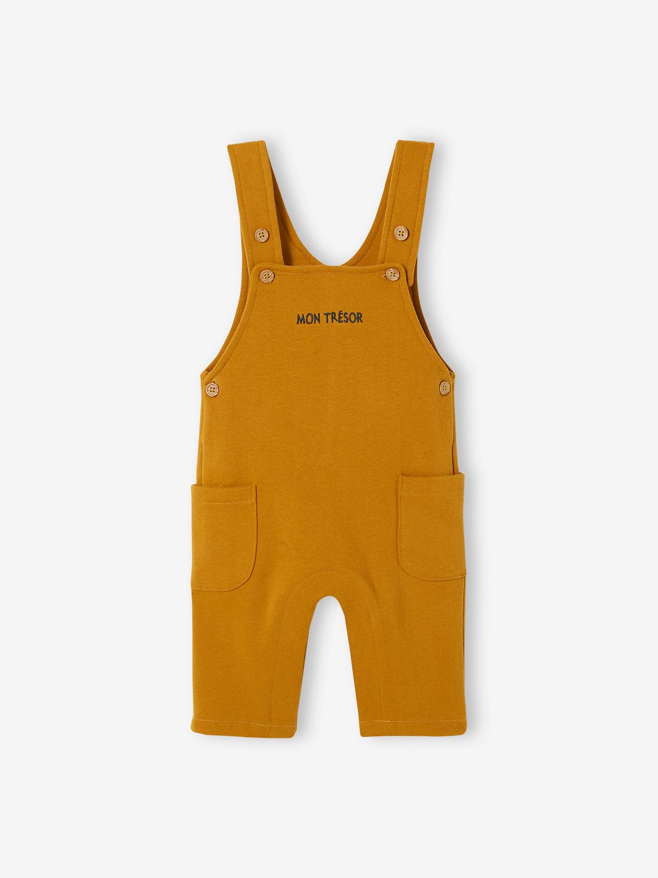 Vertbaudet Baby Set MON TRÉSOR: Shirt & Latzhose, personalisierbar Oeko-Tex - graublau