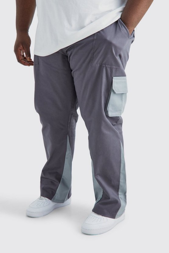 Plus Slim-Fit Colorblock Cargo-Hose
