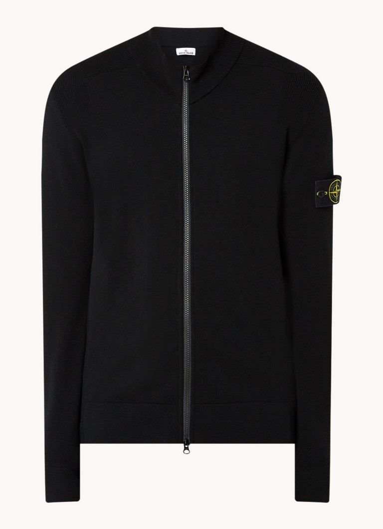 Vestă Stone Island 503A1 Premium din lână tricotată cu logo