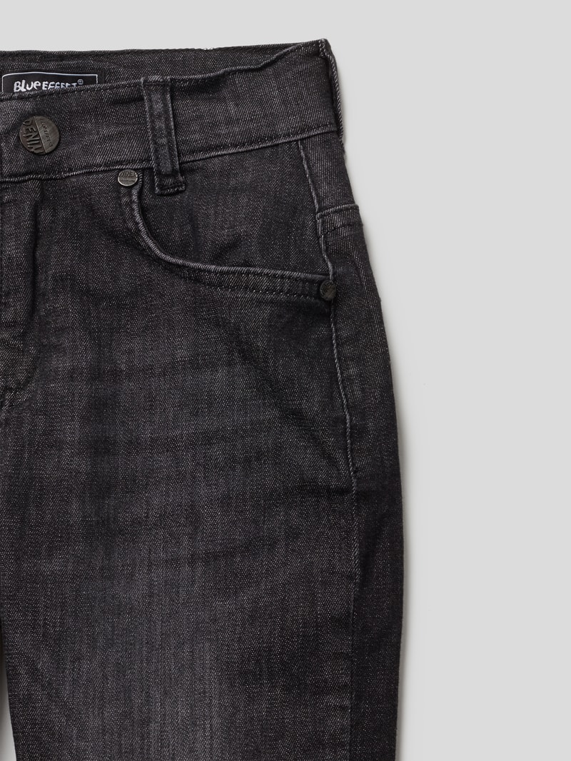 Loose Fit Jeans mit Label-Detail in schwarz
