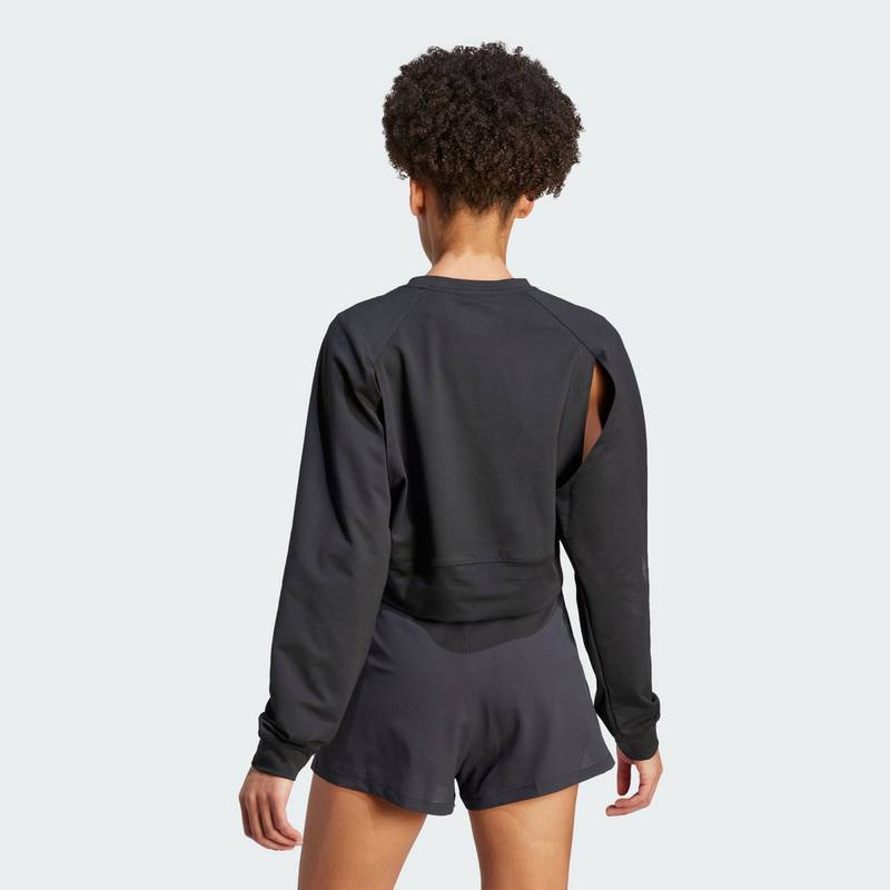 adidas Power AEROREADY Crop Cover-Up Sweatshirt Langarmshirt Damen