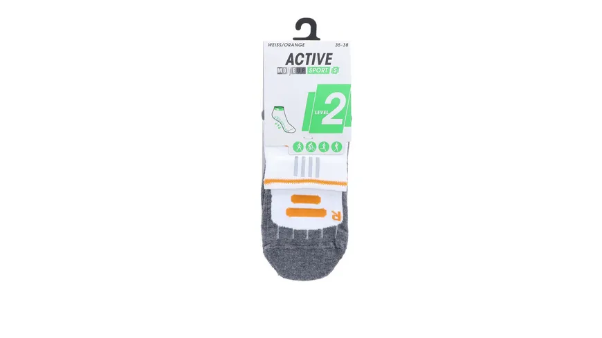 MOVE UP Unisex Sportsocken Kurzschaft Nordic Walking weiß/orange