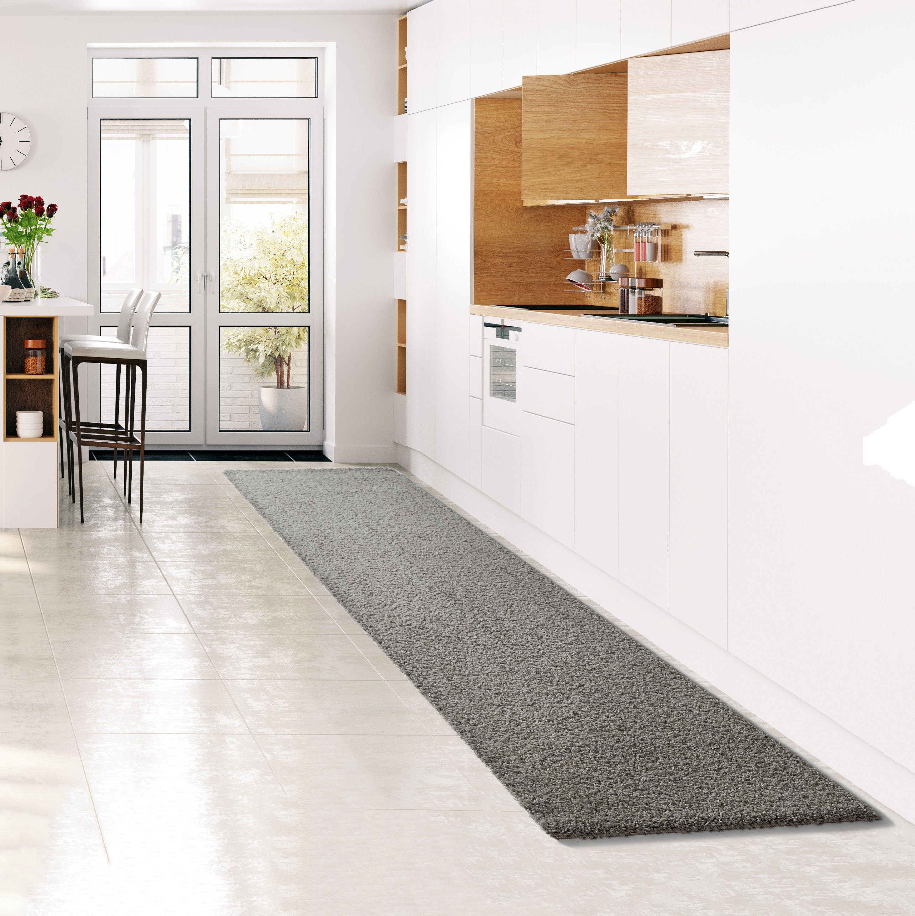 Hochflor-Läufer Ilvi, andas, rechteckig, Höhe: 31 mm, extra flauschig, Mikrofaser, Läufer, Brücke, einfarbig, weich