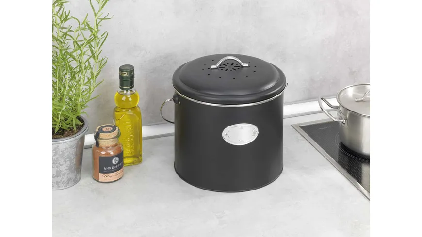 WENKO Komposteimer Nero 6l schwarz, silber