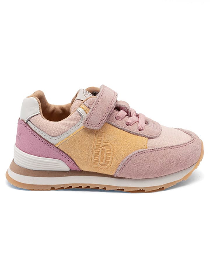 bisgaard Leder-Sneakers in Rosa/ Gelb günstig kaufen
