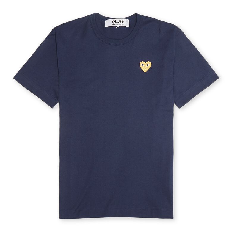 Comme des Garcons Play Gold Heart T-Shirt navy