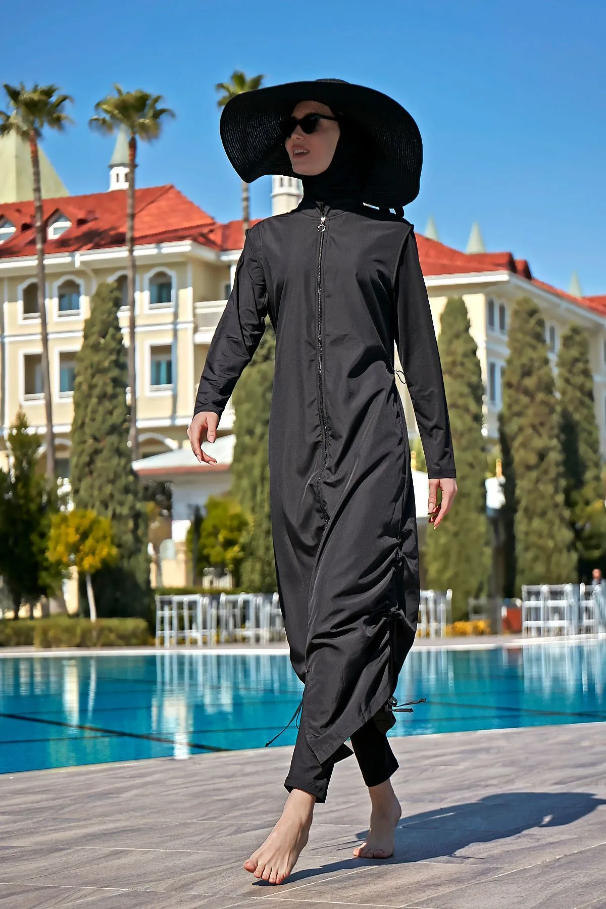 Remsa Mayo  Remsa Design Vollständig bedeckter Hijab-Badeanzug in voller Länge lang R027 Fatma Schwarz