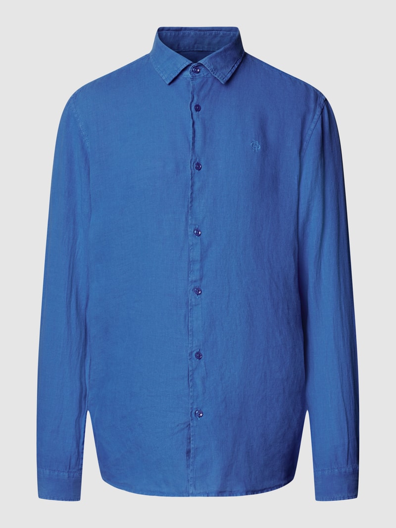 Freizeithemd mit Label-Stitching in royalblau