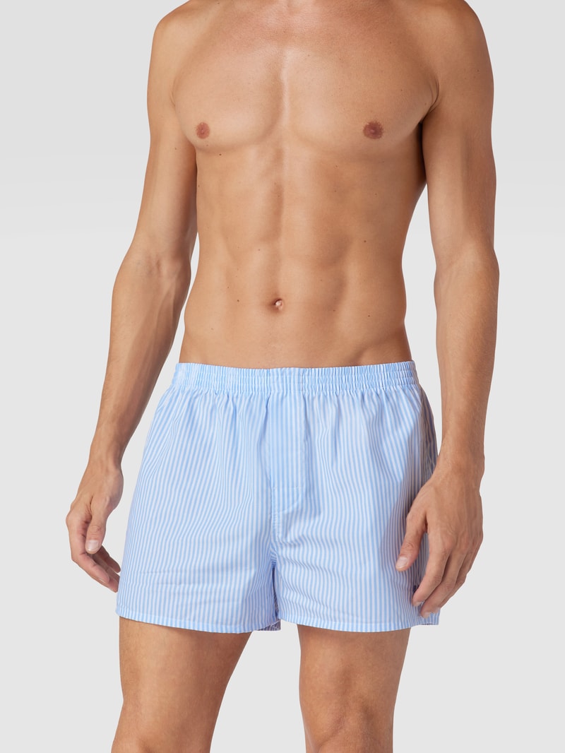 Boxershorts mit Label-Stitching im 2er-Pack in hellblau