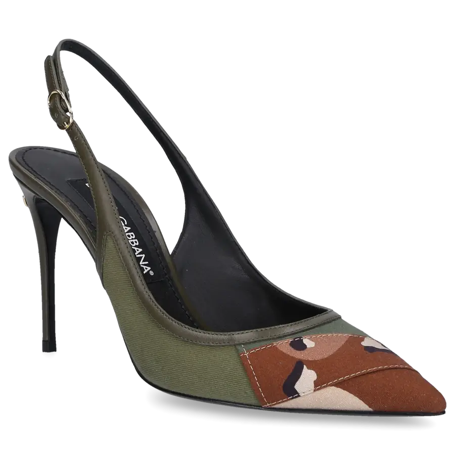 Dolce & Gabbana - Slingpumps CG0593 Canvas - grün