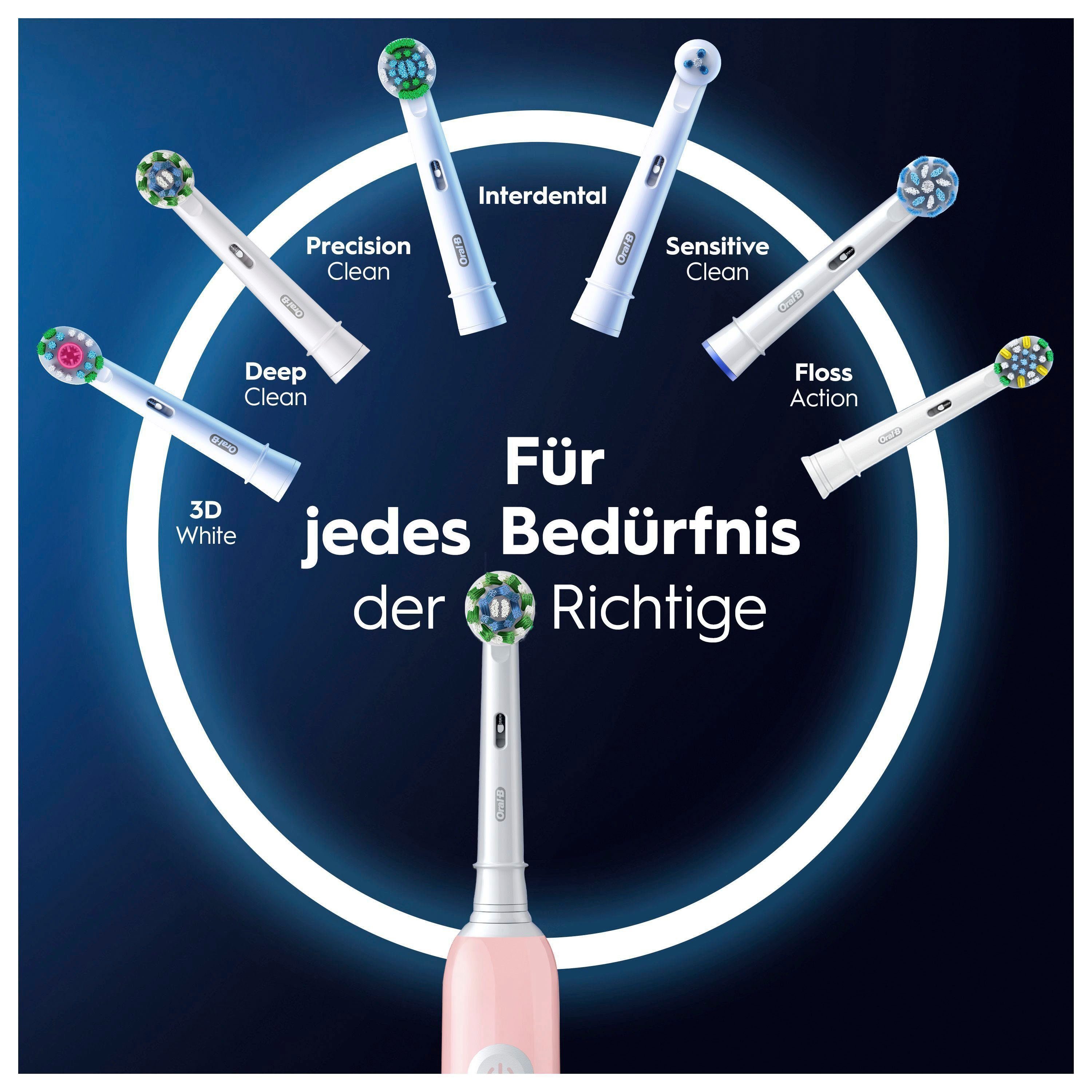 Oral-B Elektrische Zahnbürste PRO Series 1 Doppelpack, Aufsteckbürsten: 2 St., Drucksensor