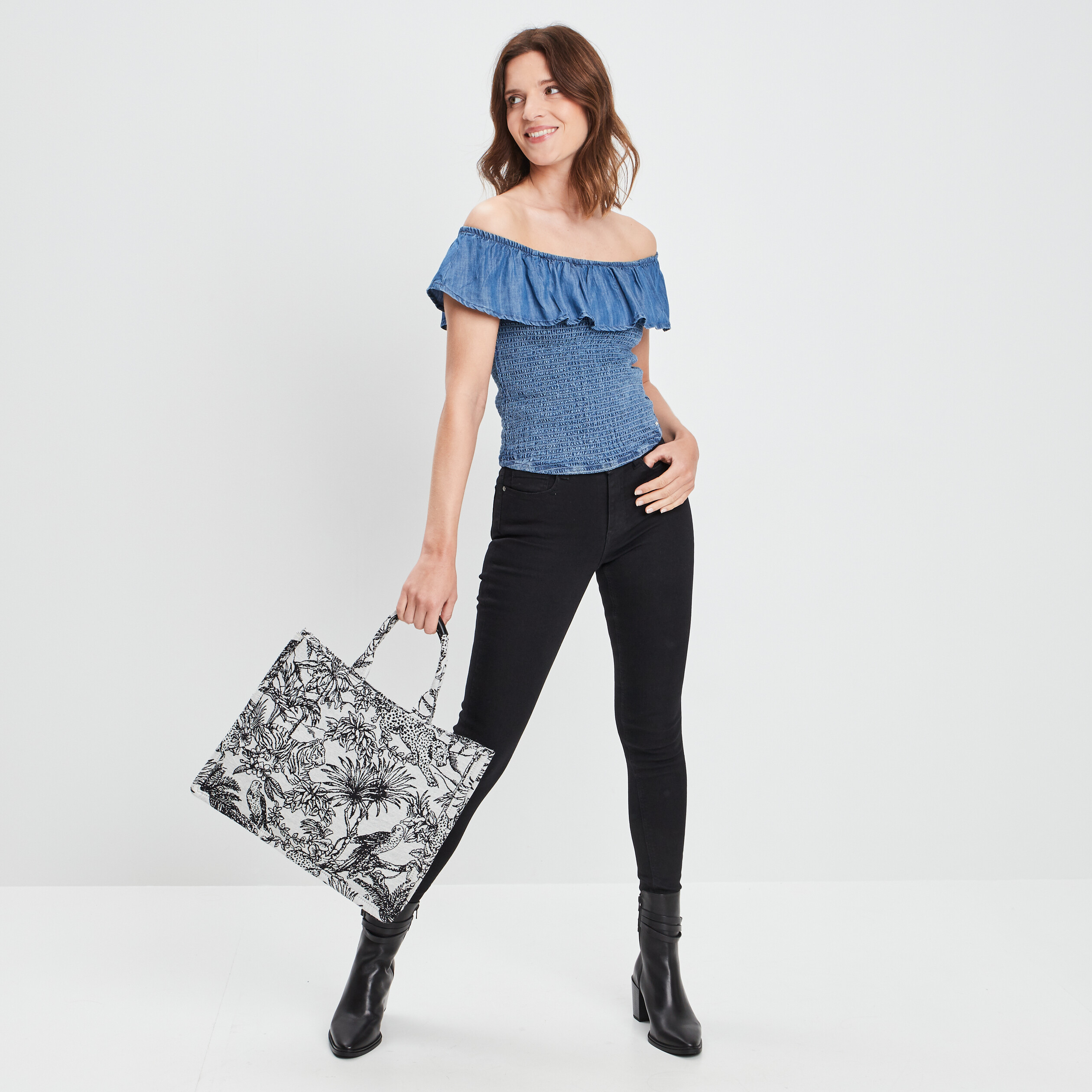 Jeans skinny 5 poches noir femme | La Halle