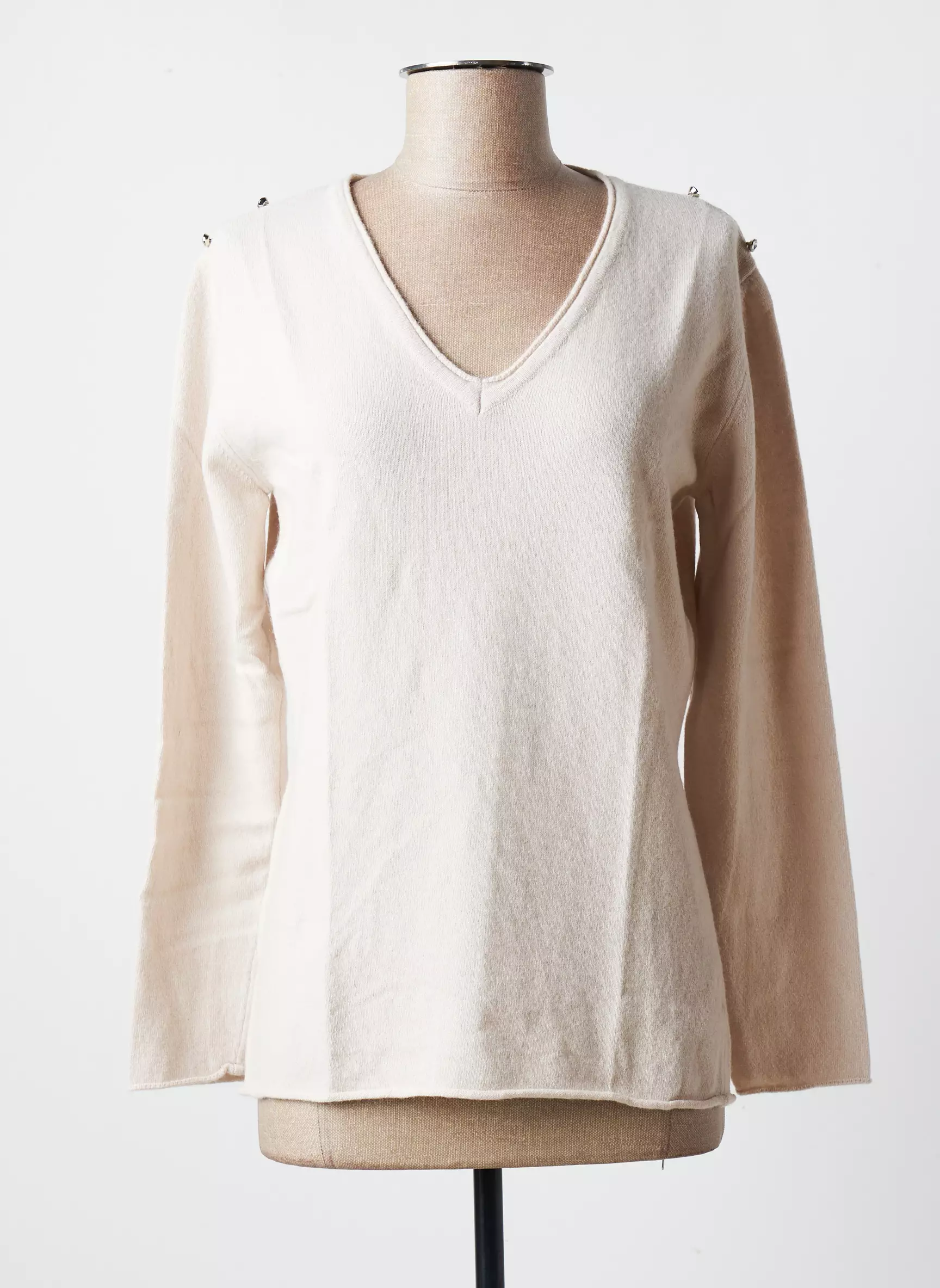 Blanc Boheme Pulls Femme couleur beige