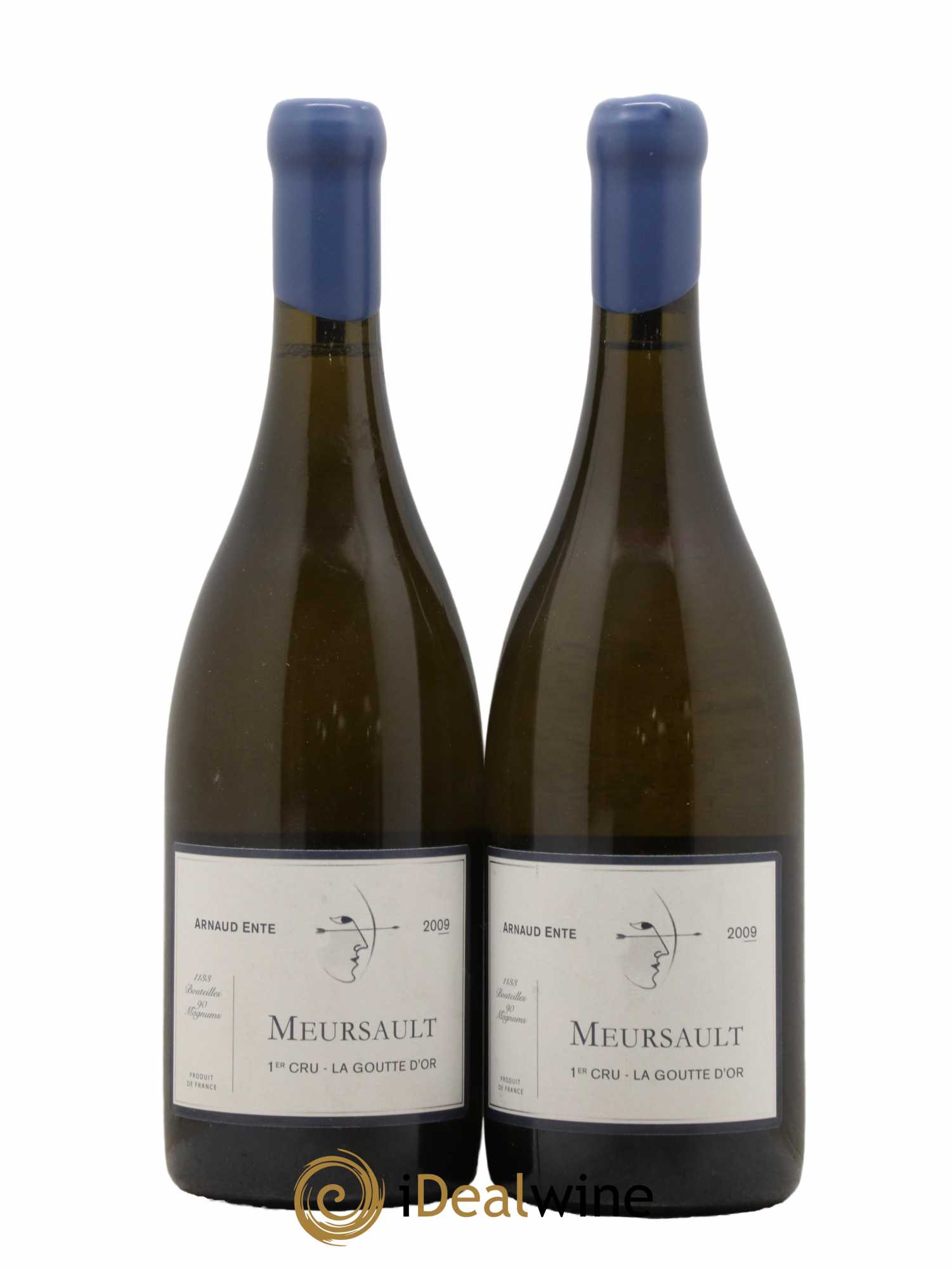 Meursault 1er Cru Goutte d'Or Arnaud Ente  2009 - Lot de 2 Bouteilles